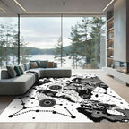 Global Dotted Continents Connection Art Rug