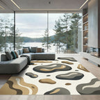 Modern Earthy Organic Shape Abstract Rug