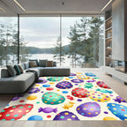 Colorful Watercolor Easter Egg Confetti Rug