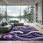 Purple Orchid Ocean Wave Rug