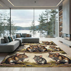 Whimsical Woodland Mice Countryside Tapestry Rug