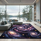 Cosmic Nebula Swirl Galaxy Area Rug