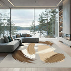 Earthy Tones Abstract Brushstroke Rug