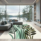 Verdant Forest Leaf Arrangement Rug