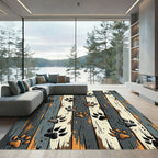 Rustic Slate Striped Animal Paw Rug