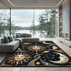 Celestial Sun Moon Stars Constellation Rug