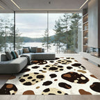 Abstract Spotted Cream and Coffee Animal Rug