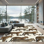 Leopard Spot Animal Safari Pattern Rug