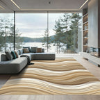 Earthy Sand Wave Abstract Area Rug