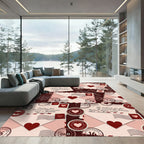Red Heart Vintage Envelope Collage Rug