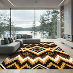 Earthy Zigzag Diamond Ethnic Rug