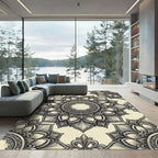 Ornate Antique Floral Mandala Rug