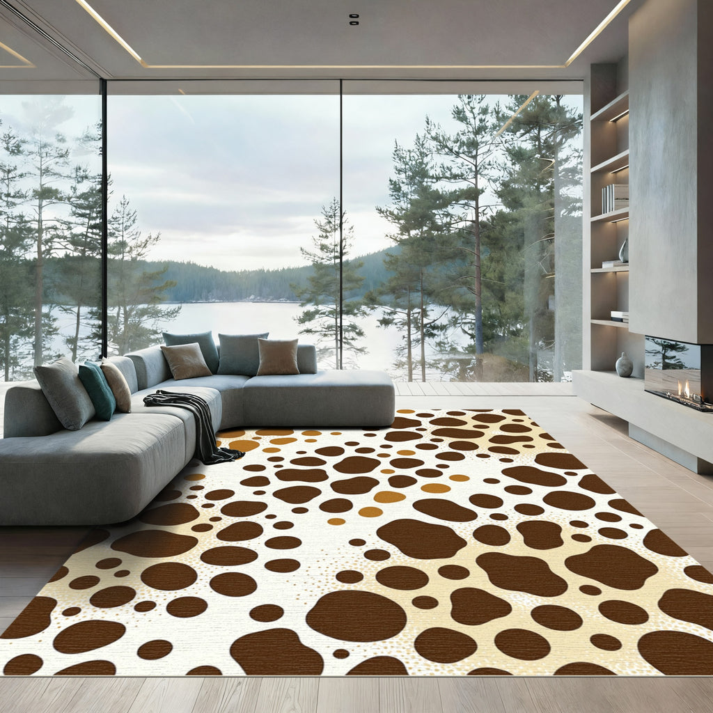 Organic Brown and Amber Spotted Animal Rug