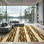 Golden Wheat Harvest Striped Rug