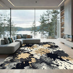 Abstract Sepia Splatterburst Background Rug