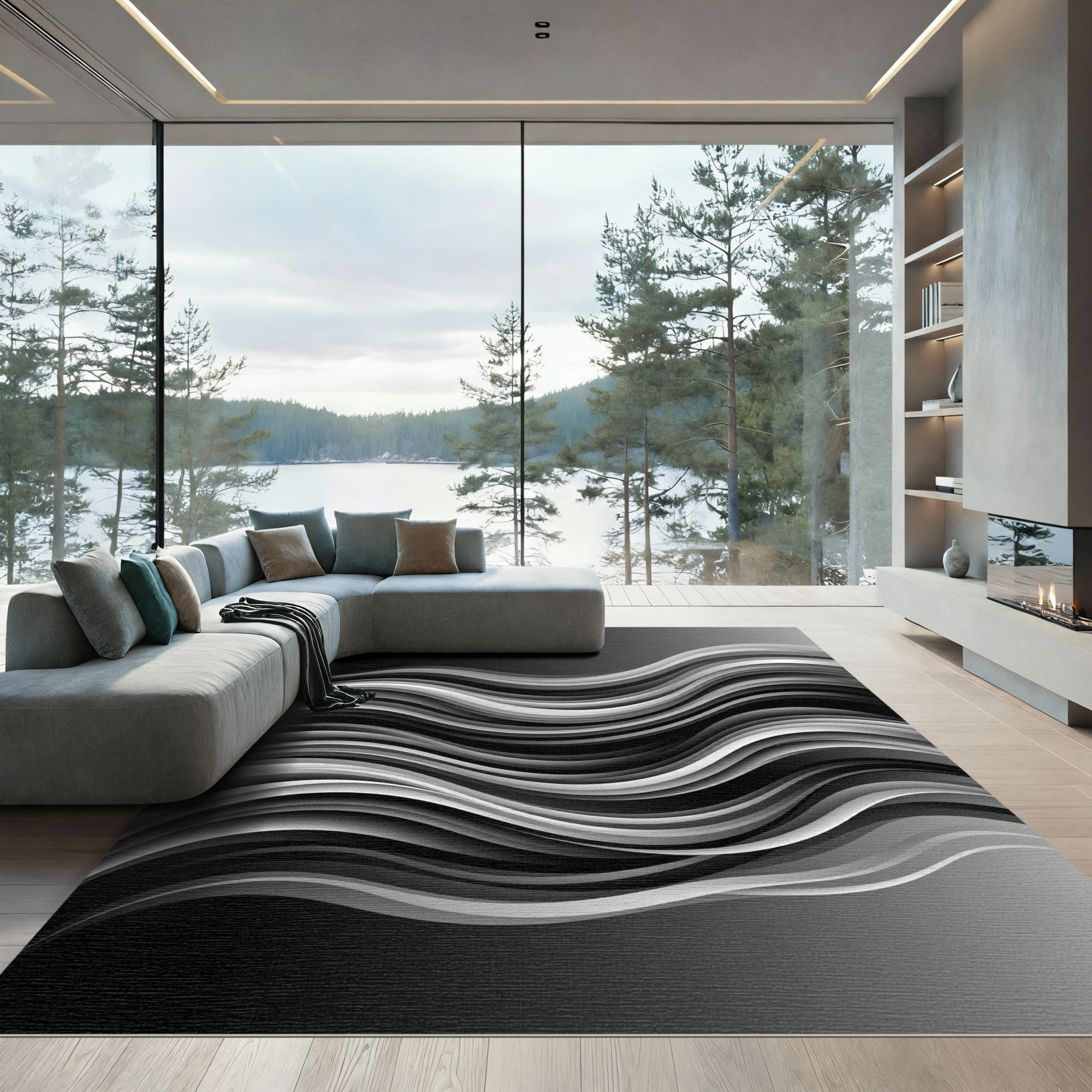 Monochromatic Layered Wave Flow Rug