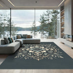 Sage Floral Ornamental Symmetry Medallion Rug