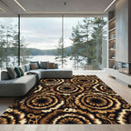 Brown Tawny Sunburst Medallion Rug