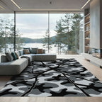 Grey Camouflage Cracked Branch Overlay Rug