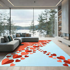 Crimson Gradient Heart Cascade Rug