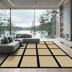 Light Beige Subtle Grid Rug