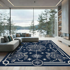 Nautical Sea Turtle Compass Marine Rug