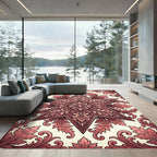 Elegant Crimson Acanthus Star Medallion Rug