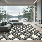 Gray Intersecting Wood Lattice Rug
