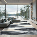 Ink Wash Brush Stroke Stripes Rug