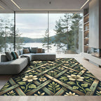 Vintage Floral Trellis Lattice Rug