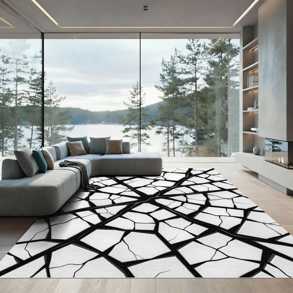 Monochromatic Cracked Geometric Fragment Rug