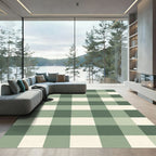 Sage Green Cream Buffalo Check Rug
