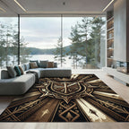 Royal Golden Crown Cross Medallion Rug