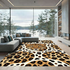 Bold Leopard Face Abstract Spots Rug