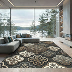 Antique Golden Quatrefoil Medallion Rug