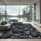 Chic Grey Smooth Stone Collection Rug