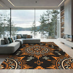 Terracotta Southwestern Sun Medallion with Arrows Rug