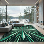 Radiant Crystal Starburst Green Rug