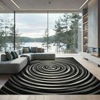Monochromatic Concentric Swirl Rug