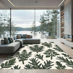 Botanical Green Culinary Herb Illustration Rug