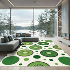 Fresh Vibrant Kiwi Fruit Polka Dot Rug