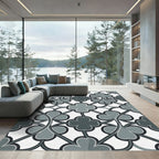 Sophisticated Slate Gray Clover Geometric Rug