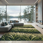 Lush Green Verdant Meadow Grass Rug