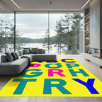 Bold Typographic Geometric Letters Rug
