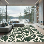 Dark Green Leafy Vine Climber Rug