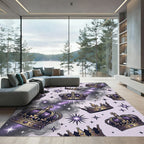 Royal Purple Crown Celestial Stars Rug