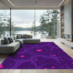 Deep Purple Starry Galaxy Swirl Rug