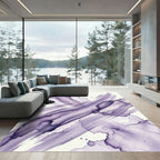 Abstract Purple Watercolor Ink Swirl Rug
