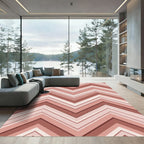 Rose Gold Layered Chevron Waves Rug