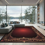 Ornate Royal Crimson Gold Border Rug